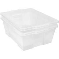 Contenant avec loquets en plastique,  la x 21" p x 7,75" h, Transparent Cintas