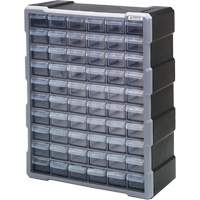 Drawer Cabinet, Plastic, 60 Drawers, 15" x 6-1/4" x 18-3/4", Black Cintas