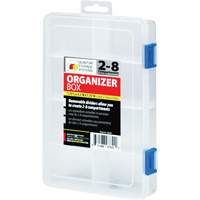 Boîte &agrave; compartiments en plastique, 5,5" la x 7,75" p x 1,75" h, 8 compartiments Cintas