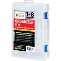 Boîte &agrave; compartiments en plastique, 6,25" la x 9,25" p x 2,2" h, 8 compartiments Cintas