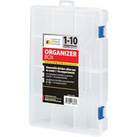Boîte &agrave; compartiments en plastique, 7,75" la x 11,75" p x 2,2" h, 10 compartiments Cintas