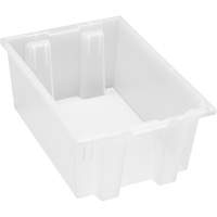 Heavy-Duty Stack & Nest Tote, 8" x 13.5" x 19.5", Clear Cintas