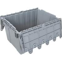 Contenant de distribution en plastique avec dessus basculant, 21,65" x 15,5" x 12,5", Gris Cintas