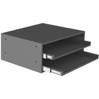 Large Slide Rack for Compartment Box Cabinets, Steel, 2 Slots, 20" W x 15-15/16" D x 8-3/16" H, Grey Cintas