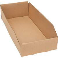 Deep Corrugated Parts Bins, 7-3/4" W x 17-1/4" D x 4-1/2" H, Beige Cintas