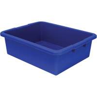 Bac d'entreposage tout usage &agrave; fond rainur&eacute;, 7" ha x 17" p x 22" lo, Plastique, Bleu Cintas
