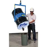 Ensemble de l&egrave;ve-baril manuel inclinable, Baril de 55 gal. US (45 gal. imp.), Capacit&eacute; 800 lb/363 kg Cintas