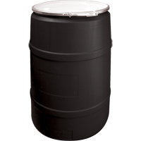 Polyethylene Drums, 55 US gal (45 imp. gal.), Open Top, Black Cintas
