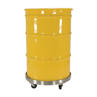 Chariots pour barils, Acier inoxydable, Capacit&eacute;e 800 lb, Diam&egrave;tre 23-1/4", Roue en Caoutchouc Cintas