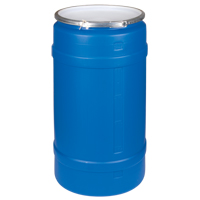 Polyethylene Drums, 30 US gal. (25 imp. Gal.), Open Top, Blue Cintas