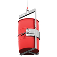 Appareil de levage pour baril en acier inoxydable avec crochet sur le dessous, 30 - 55 gal. US (25 - 45 gal. imp.), Cap. 1000 lb/454 kg Cintas