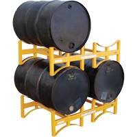 Porte-barils empilable en acier, 2 barils, Capacit&eacute; de 1600 lb, 45-1/2" la x 29-7/8" p x 12-3/4" h Cintas