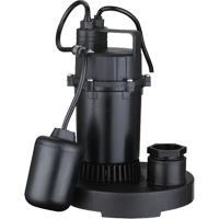 Thermoplastic Submersible Sump Pump, 2560 GPH, 115 V, 4.6 A, 1/3 HP Cintas