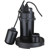 Thermoplastic Submersible Sump Pump, 2560 GPH, 115 V, 4.6 A, 1/3 HP Cintas