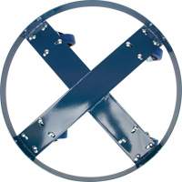 Drum Dolly, Steel, 1400 lbs. Capacity, 24" Diameter, Blue Elastic Casters Cintas