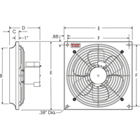Ventilateurs muraux d'usage g&eacute;n&eacute;ral, Commercial, 2 vitesses, Diam&egrave;tre de 10" Cintas