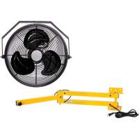 Industrial Workstation Fan Kit with Double Locking Arm, Industrial, 3 Speed, 12" Diameter Cintas