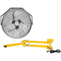 Industrial Workstation Fan Kit with Double Locking Arm, Industrial, 3 Speed, 18" Diameter Cintas