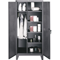 Wardrobe/Storage Cabinets, Steel, 36" W x 24" D x 72" H, Grey Cintas