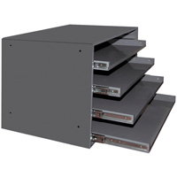 Casiers pour boîtes &agrave; compartiments, Acier, 4 compartiments, 20" la x 15-3/4" p, 15" h, Gris Cintas