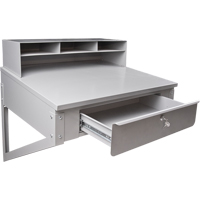 Wall-Mounted Shop Desk, 34-1/2" W x 28" D x 31" H, Grey Cintas