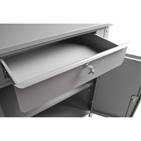 Cabinet Style Shop Desk, 34-1/2" W x 30" D x 53" H, Grey Cintas