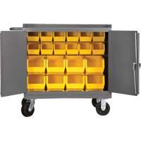 Mobile Workbench Cabinet with Bins, Steel Surface Cintas