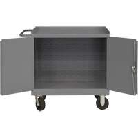 Mobile Workbench Cabinet with Louvered Panel Back, Steel Surface Cintas