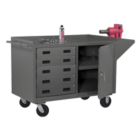 Mobile Workbench Cabinet, Steel Surface Cintas