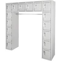 Assembled Archettes Clean Line Economy Lockers, 16 -tier, Bank of 3, 18" x 72" x 12", Steel Cintas