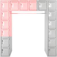 Assembled Archettes Clean Line Economy Lockers, 16 -tier, Bank of 3, 18" x 72" x 12", Steel Cintas