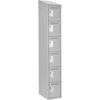 Clean Line Lockerette , 6 -tier, 12" x 18" x 78", Steel, Grey, Rivet (Assembled) Cintas