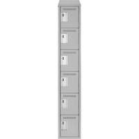 Clean Line Lockerette , 6 -tier, 12" x 18" x 78", Steel, Grey, Rivet (Assembled) Cintas