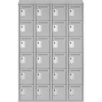 Clean Line Lockerette , 6 -tier, Bank of 4, 48" x 18" x 78", Steel, Grey, Rivet (Assembled) Cintas