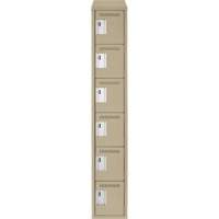 Petits casiers Clean Line, 6 niveaux, 12" x 18" x 78", Acier, Beige, Rivet (assembl&eacute;) Cintas