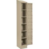 Clean Line Lockerette , 6 -tier, Bank of 4, 48" x 18" x 82", Steel, Beige, Rivet (Assembled) Cintas