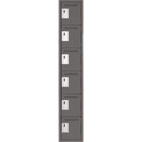Clean Line Lockerette, 6 -tier, 12" x 18" x 72", Steel, Charcoal, Rivet (Assembled) Cintas
