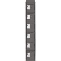 Clean Line Lockerette, 6 -tier, 12" x 18" x 78", Steel, Charcoal, Rivet (Assembled) Cintas