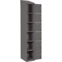 Clean Line Lockerette, 6 -tier, Bank of 4, 48" x 18" x 78", Steel, Charcoal, Rivet (Assembled) Cintas