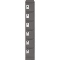 Clean Line Lockerette, 6 -tier, 12" x 18" x 82", Steel, Charcoal, Rivet (Assembled) Cintas