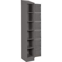 Petits casiers Clean Line, 6 niveaux, Bloc de 4, 48" x 18" x 82", Acier, Charbon, Rivet (assembl&eacute;) Cintas