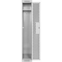 Casiers Clean Line, 12" x 15" x 72", Acier, Gris, Rivet (assembl&eacute;), Perfor&eacute; Cintas