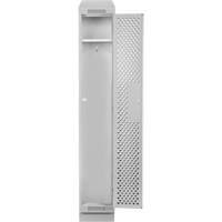 Clean Line Lockers, 12" x 12" x 82", Steel, Grey, Rivet (Assembled), Perforated Cintas