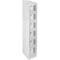 Petits casiers &eacute;conomiques assembl&eacute;s et perfor&eacute;s Clean Line, 6 niveaux, 18" x 72" x 12", Acier Cintas
