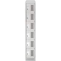 Petits casiers &eacute;conomiques assembl&eacute;s et perfor&eacute;s Clean Line, 6 niveaux, 18" x 72" x 12", Acier Cintas