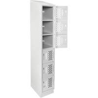 Petits casiers &eacute;conomiques assembl&eacute;s et perfor&eacute;s Clean Line, 6 niveaux, 18" x 72" x 12", Acier Cintas