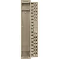 Casiers Clean Line, 12" x 12" x 72", Acier, Beige, Rivet (assembl&eacute;), Perfor&eacute; Cintas