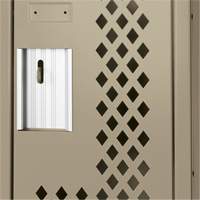 Casiers Clean Line, 12" x 12" x 72", Acier, Beige, Rivet (assembl&eacute;), Perfor&eacute; Cintas