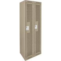 Casiers Clean Line, Bloc de 2, 24" x 12" x 72", Acier, Beige, Rivet (assembl&eacute;), Perfor&eacute; Cintas