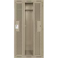 Casiers Clean Line, Bloc de 3, 36" x 12" x 72", Acier, Beige, Rivet (assembl&eacute;), Perfor&eacute; Cintas